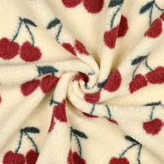 Teddy Stoff Jacquard Kirschen