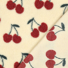 Teddy Stoff Jacquard Kirschen