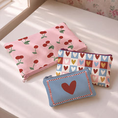 Canvas Taschenpanel Digital Wendetasche + Kosmetiktaschen by Poppy - Kirschen