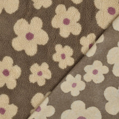 Teddy Stoff Jacquard Flowers - taupe