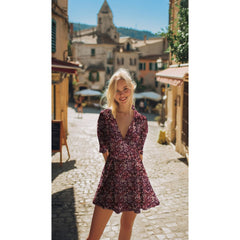 Handgefertigte Batik Viskose - brombeer