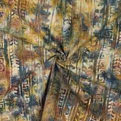 Handgefertigte Batik Baumwolle - gelb/grün