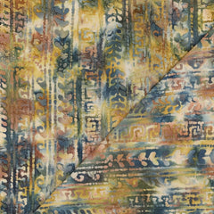 Handgefertigte Batik Baumwolle - gelb/grün