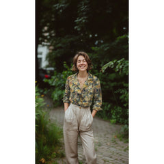 Handgefertigte Batik Baumwolle - gelb/grün