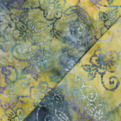 Handgefertigte Batik Baumwolle - hellgrün/blau