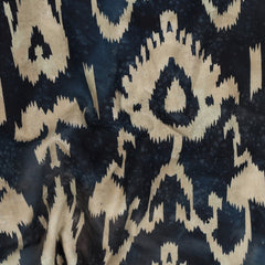 Handgefertigte Batik Baumwolle - marine/sand