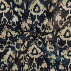 Handgefertigte Batik Baumwolle - marine/sand