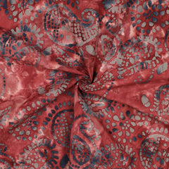 Handgefertigte Batik Baumwolle - dunkelrot