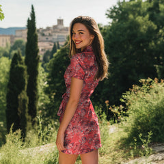 Handgefertigte Batik Baumwolle - dunkelrot