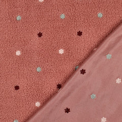 Teddy Stoff Jacquard Blütenstickerei