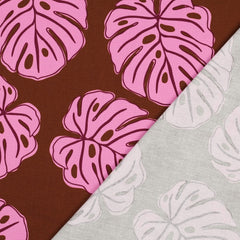 Canvas Leaves pink/braun