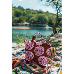 Canvas Leaves pink/braun