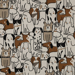 Canvas Leinen Optik Natural Dogs