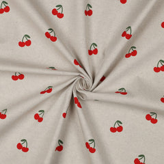 Canvas Leinen Optik Natural Cherries