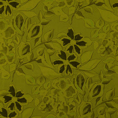Viskose Satin Balea Blumen - olivgrün