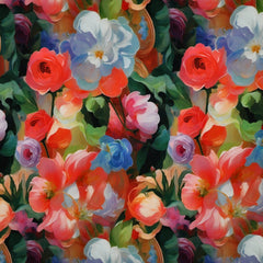 Reststück: 0,90m - Viskose Webware Flowers