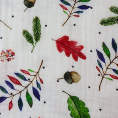 Double Gauze Musselin Thea Herbst - Bunte Blätter