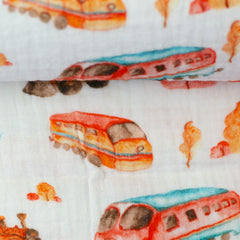 Double Gauze Musselin Thea Eisenbahn