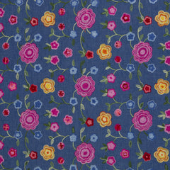 Bestickter Baumwoll Mix Denim Jasmin