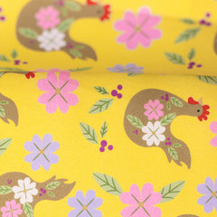Baumwoll Webware Happy Easter Hühner