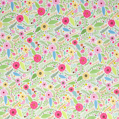 Baumwoll Webware Happy Easter Blumenwiese