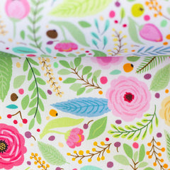 Baumwoll Webware Happy Easter Blumenwiese