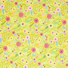 Baumwoll Webware Happy Easter Blumenwiese