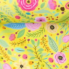 Baumwoll Webware Happy Easter Blumenwiese