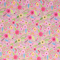 Baumwoll Webware Happy Easter Blumenwiese