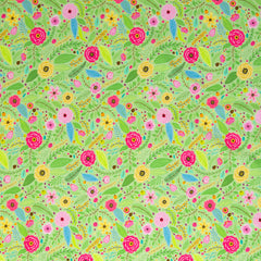 Baumwoll Webware Happy Easter Blumenwiese