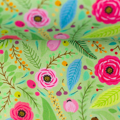 Baumwoll Webware Happy Easter Blumenwiese