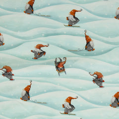 Reststück: 1,00m - Sweatshirtstoff Holly Schlittenfahrt