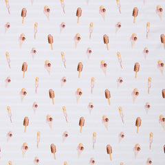 Reststück. 1,10m Baumwolljersey Küstenliebe Eis hellbeige