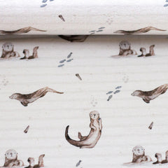 Baumwolljersey Küstenliebe Otter by Christiane Zielinski