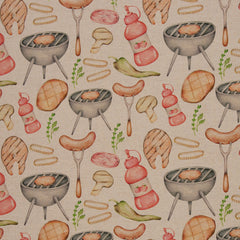 Dekostoff Vigo Leinenoptik BBQ