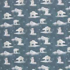 Reststück: 1,30m Sweatshirtstoff Beyond Nordic by Christiane Zielinski - Eisbär jeansblau