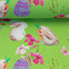 Baumwoll Webware Happy Easter Grün