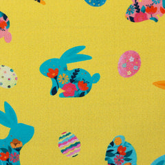Baumwoll Webware Happy Easter Gelb
