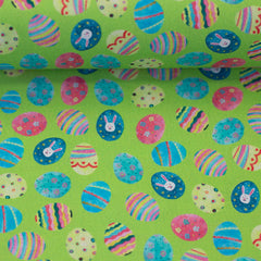 Baumwoll Webware Happy Easter Grün