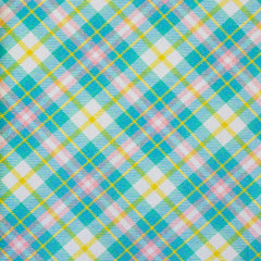 Baumwoll Webware Happy Easter Weiß/Türkis