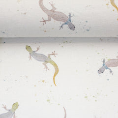 Baumwolljersey Wild Animals Geckos by Christiane Zielinski