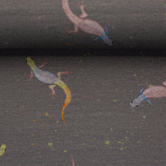 Baumwolljersey Wild Animals Geckos by Christiane Zielinski