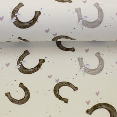 Baumwolljersey I love Ponys by Sabine Marschall natur