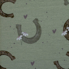 Baumwolljersey I love Ponys by Sabine Marschall salbei