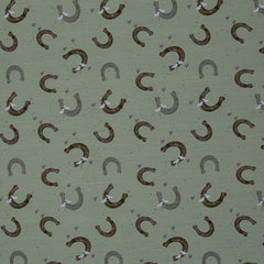 Baumwolljersey I love Ponys by Sabine Marschall salbei