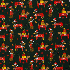 Sweatshirtstoff Holly Weihnachtsdackel