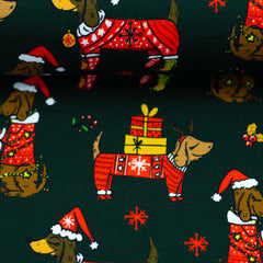 Sweatshirtstoff Holly Weihnachtsdackel