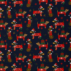 Sweatshirtstoff Holly Weihnachtsdackel