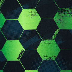 Baumwollstoff Fussball Hexagon schwarz