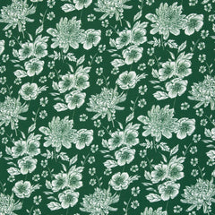 Viskose Webware Crysanthemen by Christiane Zielinski - 563 grün